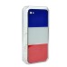 National Flags Hard Back Cover with Glass Surface for Apple iPhone 4 - France