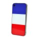 National Flags Hard Back Cover with Glass Surface for Apple iPhone 4 - France