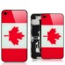 National Flags Hard Back Cover with Glass Surface for Apple iPhone 4S - Canada