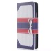 Navy Style Magnetic Flip Wallet Leather Case with Card Slot for Samsung Galaxy Note 3 - Blue