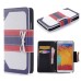 Navy Style Magnetic Flip Wallet Leather Case with Card Slot for Samsung Galaxy Note 3 - Blue