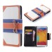 Navy Style Magnetic Flip Wallet Leather Case with Card Slot for Samsung Galaxy Note 3 - Brown