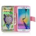 New Arrive Fashion Colorful Drawing Printed Artistic Owl PU Leather Flip Wallet Stand Case With Card Slots For Samsung Galaxy S6 Edge