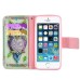 New Arrive Fashion Colorful Drawing Printed Artistic Owl PU Leather Flip Wallet Stand Case With Card Slots For iPhone 5 / 5s