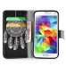 New Arrive Fashion Colorful Drawing Printed Black White Dreamcatcher PU Leather Flip Wallet Stand Case With Card Slots For Samsung Galaxy S5 G900