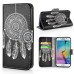 New Arrive Fashion Colorful Drawing Printed Black White Dreamcatcher  PU Leather Flip Wallet Stand Case With Card Slots For Samsung Galaxy S6 Edge