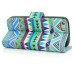 New Arrive Fashion Colorful Drawing Printed  Blue Tribe PU Leather Flip Wallet Stand Case With Card Slots For iPhone 5 / 5s