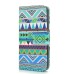 New Arrive Fashion Colorful Drawing Printed  Blue Tribe PU Leather Flip Wallet Stand Case With Card Slots For iPhone 5 / 5s