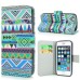 New Arrive Fashion Colorful Drawing Printed  Blue Tribe PU Leather Flip Wallet Stand Case With Card Slots For iPhone 5 / 5s