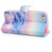 New Arrive Fashion Colorful Drawing Printed Clouds In Blue Sky PU Leather Flip Wallet Stand Case With Card Slots For iPhone 5c