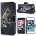 New Arrive Fashion Colorful Drawing Printed Contemplative Lion PU Leather Flip Wallet Stand Case With Card Slots For iPhone 5 / 5s