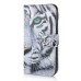 New Arrive Fashion Colorful Drawing Printed Cool White Tiger PU Leather Flip Wallet Stand Case With Card Slots For Samsung Galaxy S5 G900