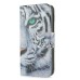 New Arrive Fashion Colorful Drawing Printed Cool White Tiger PU Leather Flip Wallet Stand Case With Card Slots For iPhone 5 / 5s