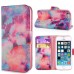 New Arrive Fashion Colorful Drawing Printed Fantastic Clouds PU Leather Flip Wallet Stand Case With Card Slots For iPhone 5 / 5s