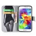 New Arrive Fashion Colorful Drawing Printed Sexy Beauty Back PU Leather Flip Wallet Stand Case With Card Slots For Samsung Galaxy S5 G900