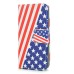 New Arrive Fashion Colorful Drawing Printed Stars And Stripes PU Leather Flip Wallet Stand Case With Card Slots For iPhone 5c