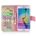 New Arrive Fashion Colorful Drawing Printed Yellow Dreamcatcher PU Leather Flip Wallet Stand Case With Card Slots For Samsung Galaxy S6 Edge