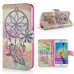 New Arrive Fashion Colorful Drawing Printed Yellow Dreamcatcher PU Leather Flip Wallet Stand Case With Card Slots For Samsung Galaxy S6 Edge