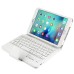 New Detachable Wireless Bluetooth Keyboard Case Lichi Pattern Leather Smart Cover With Stand For iPad Mini 4 - White