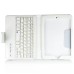 New Detachable Wireless Bluetooth Keyboard Case Lichi Pattern Leather Smart Cover With Stand For iPad Mini 4 - White