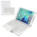 New Detachable Wireless Bluetooth Keyboard Case Lichi Pattern Leather Smart Cover With Stand For iPad Mini 4 - White