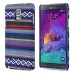 New Ethnic Style Colorful Hard Back PC Shell Case Cover For Samsung Galaxy Note 4 - Blue And White