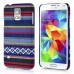 New Ethnic Style Colorful Hard Back PC Shell Case Cover For Samsung Galaxy S5 G900 - Blue And White