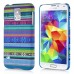 New Ethnic Style Colorful Hard Back PC Shell Case Cover For Samsung Galaxy S5 G900 - Dark And Light Blue