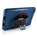 New Fashion 360 Degree Rotating Plastic Stand Defender Case With Touch Screen Film Hand Belt For iPad Mini 1 / 2 /3 - Blue