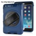 New Fashion 360 Degree Rotating Plastic Stand Defender Case With Touch Screen Film Hand Belt For iPad Mini 1 / 2 /3 - Blue