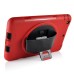 New Fashion 360 Degree Rotating Plastic Stand Defender Case With Touch Screen Film Hand Belt For iPad Mini 1 / 2 /3 - Red