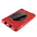 New Fashion 360 Degree Rotating Plastic Stand Defender Case With Touch Screen Film Hand Belt For iPad Mini 1 / 2 /3 - Red