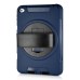 New Fashion 360 Degree Rotating Plastic Stand Defender Case With Touch Screen Film Hand Belt For iPad Mini 4 - Dark Blue