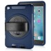 New Fashion 360 Degree Rotating Plastic Stand Defender Case With Touch Screen Film Hand Belt For iPad Mini 4 - Dark Blue