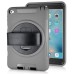 New Fashion 360 Degree Rotating Plastic Stand Defender Case With Touch Screen Film Hand Belt For iPad Mini 4 - Gray