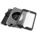 New Fashion 360 Degree Rotating Plastic Stand Defender Case With Touch Screen Film Hand Belt For iPad Mini 4 - Gray