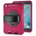 New Fashion 360 Degree Rotating Plastic Stand Defender Case With Touch Screen Film Hand Belt For iPad Mini 4 - Magenta