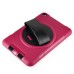 New Fashion 360 Degree Rotating Plastic Stand Defender Case With Touch Screen Film Hand Belt For iPad Mini 4 - Magenta