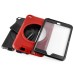 New Fashion 360 Degree Rotating Plastic Stand Defender Case With Touch Screen Film Hand Belt For iPad Mini 4 - Red