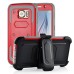 New Fashion Belt Clip Holster Shell PC Hard Back Case Cover With Touch Through Screen Protector For Samsung Galaxy S6 G920 - Red