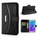 New Fashion Lichi And Crazy Horse Pattern Magnetic PU Leather Flip Stand Card Slots Case For Samsung Galaxy Note 5 - Black