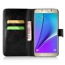 New Fashion Lichi And Crazy Horse Pattern Magnetic PU Leather Flip Stand Card Slots Case For Samsung Galaxy Note 5 - Black