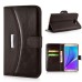 New Fashion Lichi And Crazy Horse Pattern Magnetic PU Leather Flip Stand Card Slots Case For Samsung Galaxy Note 5 - Brown