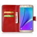 New Fashion Lichi And Crazy Horse Pattern Magnetic PU Leather Flip Stand Card Slots Case For Samsung Galaxy Note 5 - Red