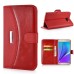 New Fashion Lichi And Crazy Horse Pattern Magnetic PU Leather Flip Stand Card Slots Case For Samsung Galaxy Note 5 - Red