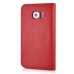 New Fashion Lichi And Crazy Horse Pattern Magnetic PU Leather Flip Stand Card Slots Case For Samsung Galaxy S6 Edge - Red