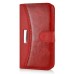 New Fashion Lichi And Crazy Horse Pattern Magnetic PU Leather Flip Stand Card Slots Case For Samsung Galaxy S6 G920 - Red