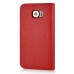 New Fashion Lichi And Crazy Horse Pattern Magnetic PU Leather Flip Stand Card Slots Case For Samsung Galaxy S6 G920 - Red