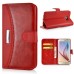 New Fashion Lichi And Crazy Horse Pattern Magnetic PU Leather Flip Stand Card Slots Case For Samsung Galaxy S6 G920 - Red