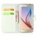 New Fashion Lichi And Crazy Horse Pattern Magnetic PU Leather Flip Stand Card Slots Case For Samsung Galaxy S6 G920 - White